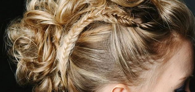 braid in hair with an updo